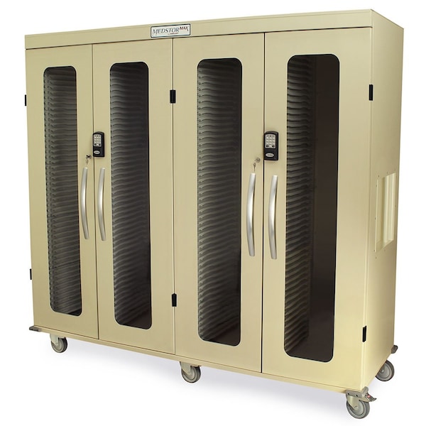 Harloff Quad Column Medical Storage Cabinet, Glass Doors, Electronic Keypad Lock MSPM84-00GEK - main